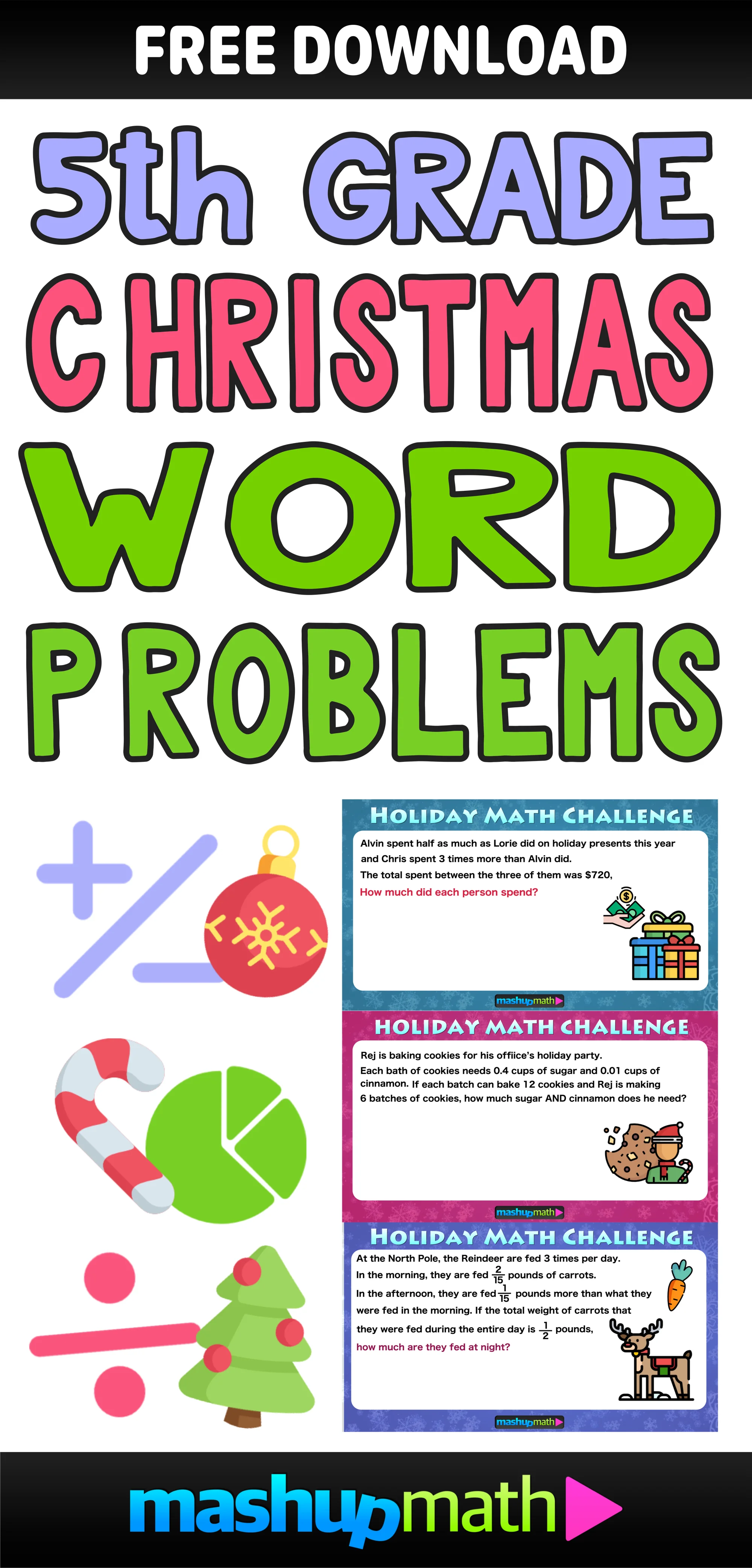 the best math christmas word problems for 5th grade — mashup math